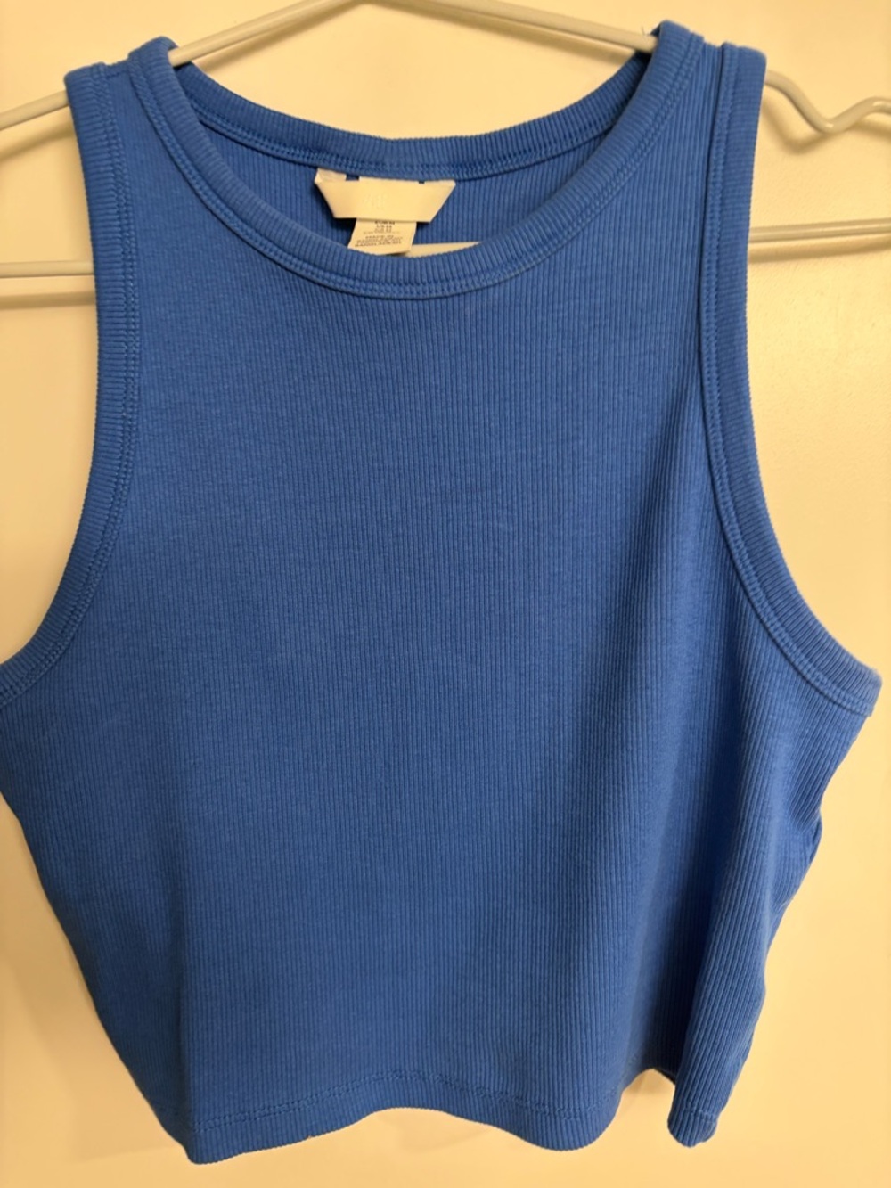 H&M Bright Blue Ribbed Crop Tank